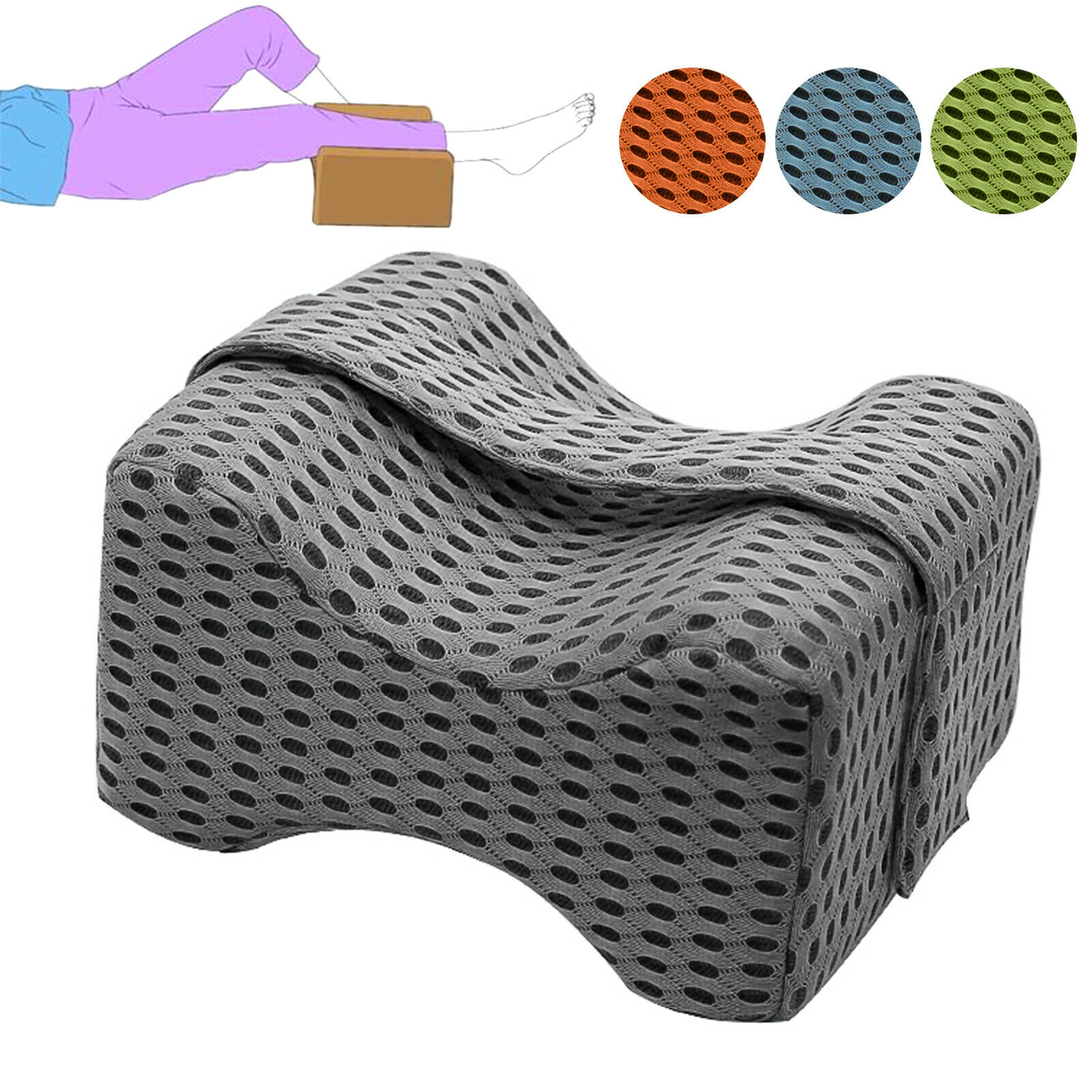 Memory Foam Wedge Contour Leg Pillow Knee Pillow Cushion Support for Pain Relief